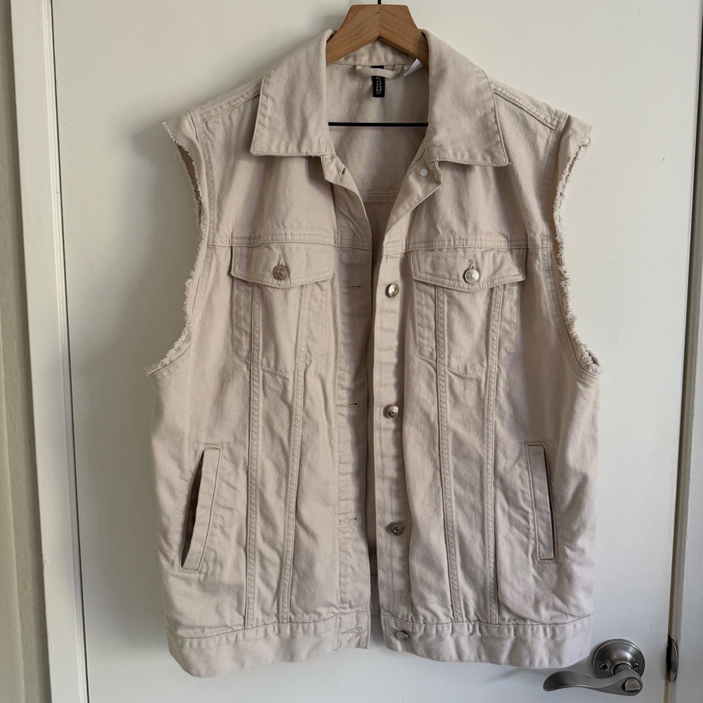 Divided Cream Denim Oversized Vest Medium Fall Granolagirl